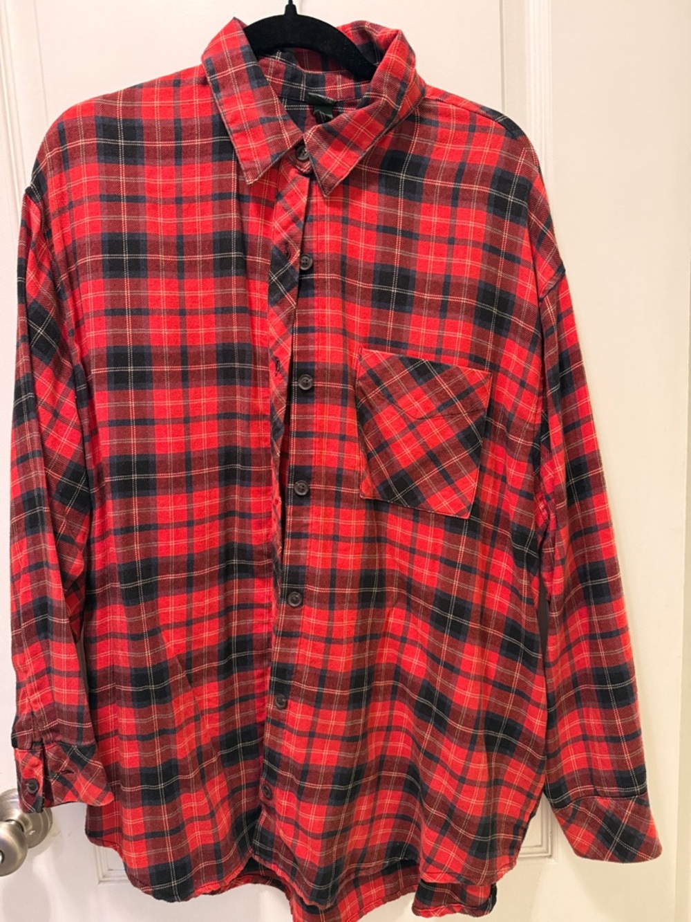 wild fable Red and Black Plaid Button-Down Shirt